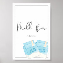 Leite e Cookie Sinal de Bar de Aniversário