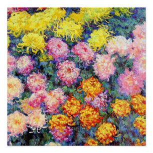 Pôster Leito de Crisântemos por Monet