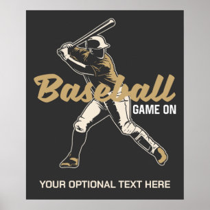 Poster Leitor de Basebol de Texto e Cores Personalizado