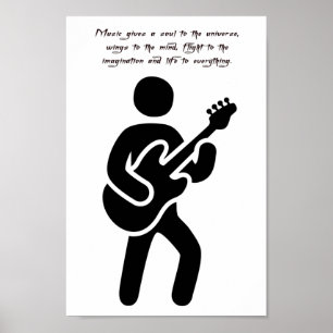 Poster Leitor De Guitarra Citou A Arte De Silhueta