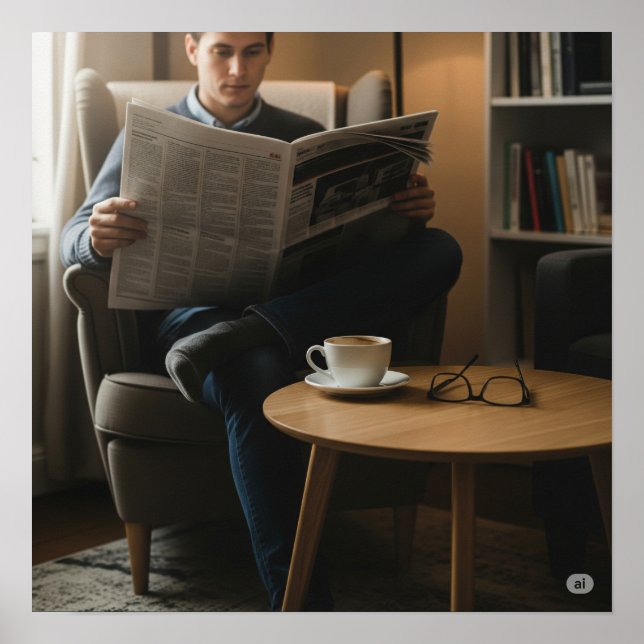 Poster Leitor de Notícias Contemplativo (Frente)