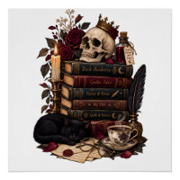 Leitor Gótico Adorador de Livros Literários Caveir