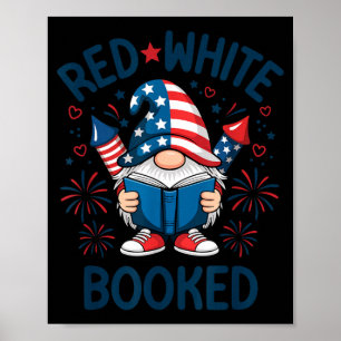 Poster Leitor Patriótico Livro Vermelho Branco Fogos de A