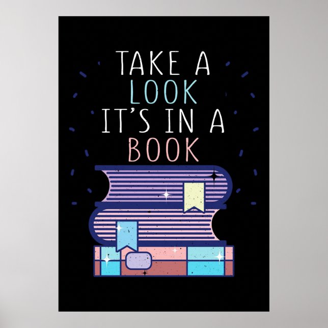 Poster Leitor Presente Dá Uma Olhada Num Livro (Frente)