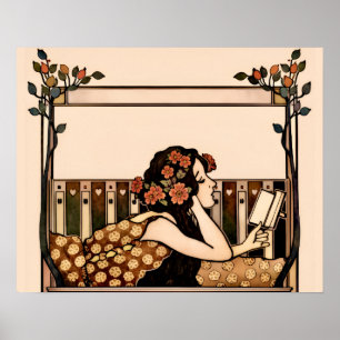 Poster Leitor Vintage Art Nouveau
