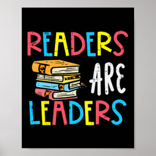 Poster Leitores São Líderes Lendo Livro Amante Professora
