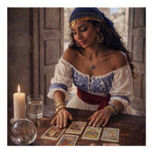 Pôster leitura de cartas ciganas