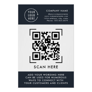 Pôster Leitura de Código QR Logotipo Empresarial Profis