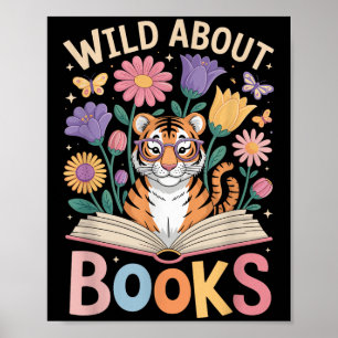 Poster Leitura De Flores De Gafanhotos De Tigre Do Entusi