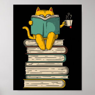 Poster Leitura De Gatos - Livro Engraçado E Presente De A