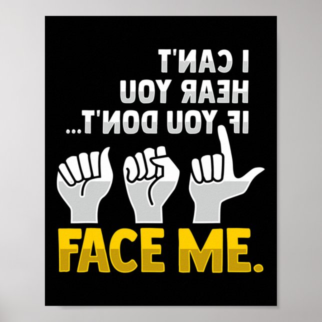 Poster Leitura de Gesto de Mão surdo Audição Perda de Awa (Frente)