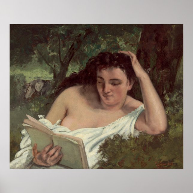 Poster Leitura de Jovem - Gustave Courbet Belas Artes (Frente)