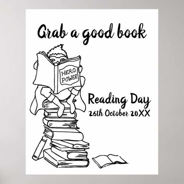 Poster Leitura de um herói na escola (Frente)