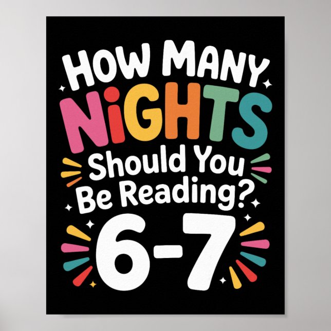 Poster Leitura Divertida 6 7 Seis Sete Meme Professor de  (Frente)