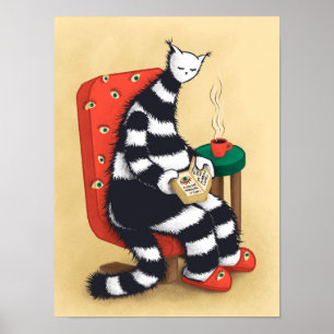 Poster Leitura do Livro de Gatos