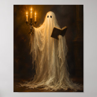 Poster Leitura Fantasmagórica com Arte Gótica Vintage de