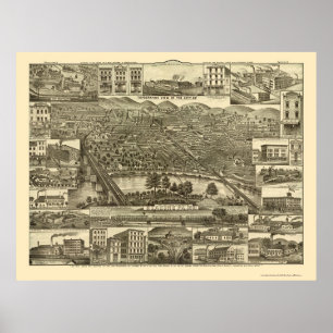 Pôster Leitura, mapa panorâmico do PA - 1881