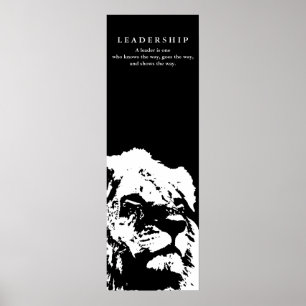 Poster Leitura Motivada Citação Lion Black White