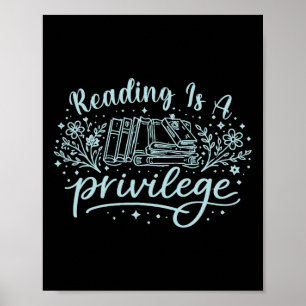 Poster Leitura Retro É Um Privilegio Professor De Leitura