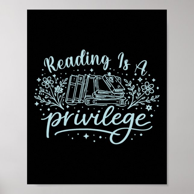 Poster Leitura Retro É Um Privilegio Professor De Leitura (Frente)