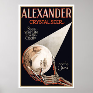 Pôster Leituras psíquicos por Alexander, 1910. Mágica d