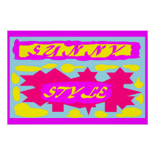 Pôster Lema azul-azul-rosa de cores quentes grandes