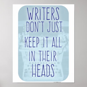 Poster Lema de autor motivacional cérebro de escritores l