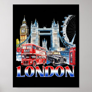 Poster Lembrança da Cidade de Londres Vibração de Férias