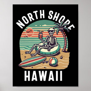 Poster Lembrança Da Costa Norte Oahu Havaí Surf Havaiano