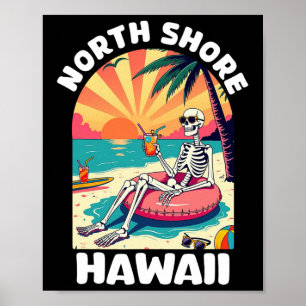 Poster Lembrança Da Costa Norte Oahu Havaí Surf Havaiano