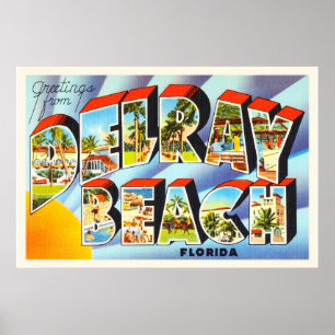 Poster Lembrança das viagens vintage de Delray Beach