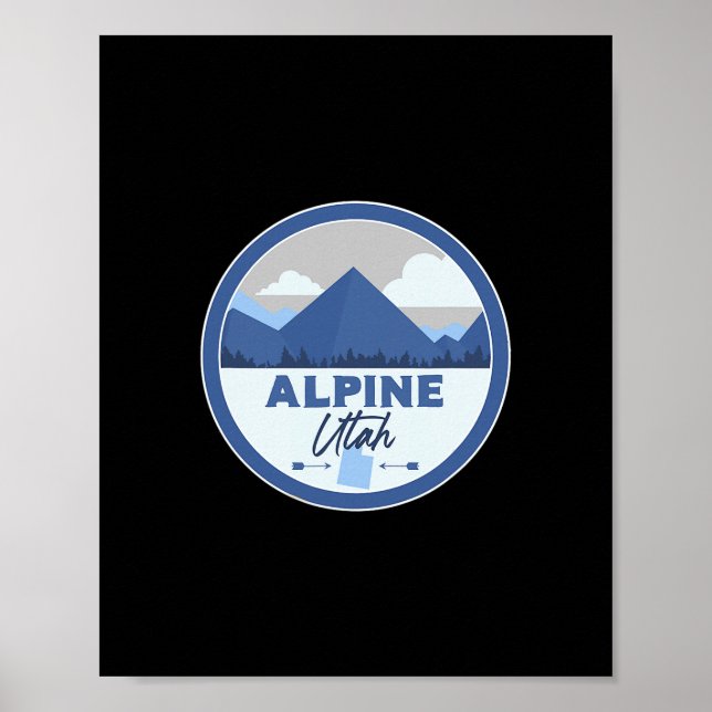 Poster Lembrança de caminhada nas montanhas de Ut Alpine  (Frente)