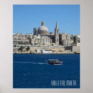 Poster Lembrança de férias da paisagem de Valletta Malta