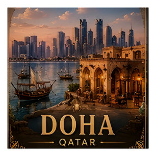 Pôster 🧲 Lembrança de Férias em Doha Qatar para Viajante