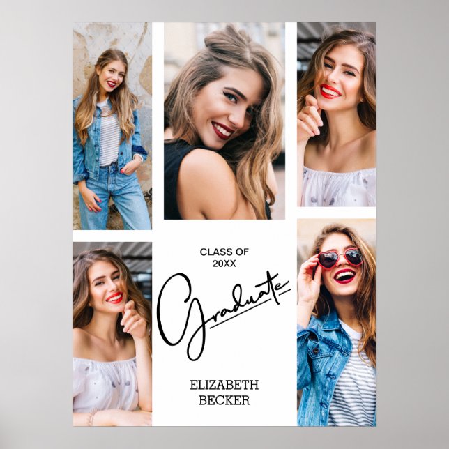 Poster Lembrança de Formatura com Múltiplas Fotos (Frente)