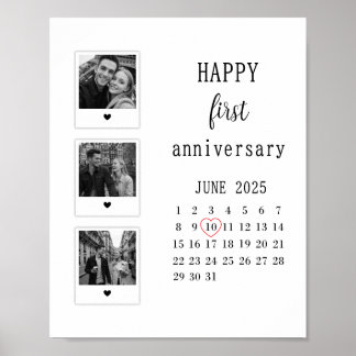 Poster Lembrança de Foto Romântica de Aniversário de Casa