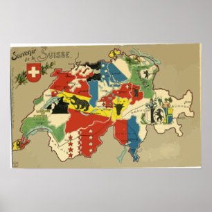 Poster Lembrança De La Suisse, vintage