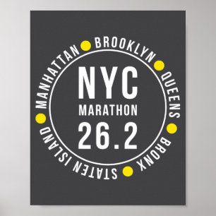 Poster Lembrança de Nova York Nyc Corredor de Maratona