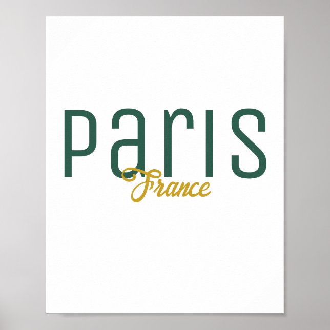 Poster Lembrança de Paris, França (Frente)