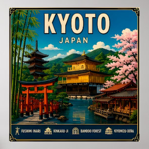 Poster 🧲 Lembrança de Viagem de Kyoto Japão Para Cada Jo