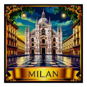 Pôster 🧲 Lembrança de Viagem de Milão Itália