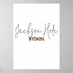 Poster Lembrança de viagem Jackson Hole, Wyoming