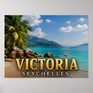 Poster Lembrança de Viagem para a Ilha Tropical de Vitóri