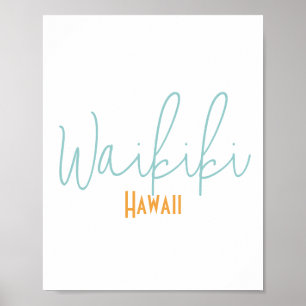 Poster Lembrança de Waikiki Havaí
