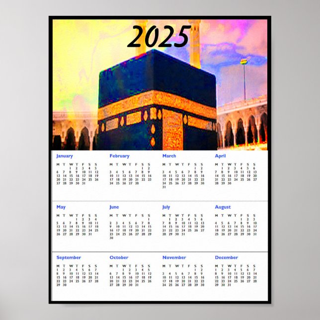 Poster Lembrança do Calendário de 2025 da Santa Kaaba (Frente)