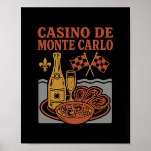 Poster Lembrança do Casino De Monte Carlo Mônaco Comida E