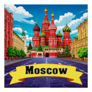 Pôster 🧲 Lembrança Explorador Moscou Rússia