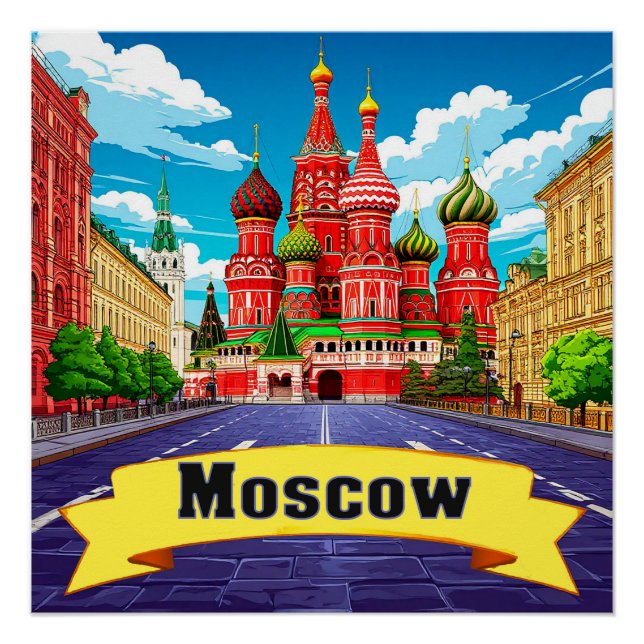 Pôster 🧲 Lembrança Explorador Moscou Rússia (Frente)