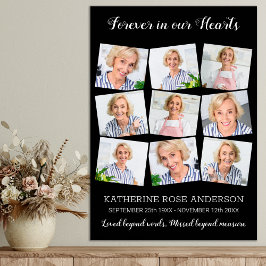 Poster Lembrança Memorial de Funeral Elegante Colagem com