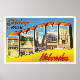 Poster Lembrança velha das viagens vintage do NE de Omah